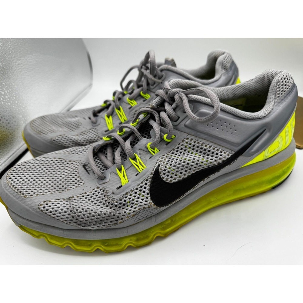 Size 11.5 Nike Air Max+ 2013 Wolf Grey Volt Fair Condition Please READ SB8